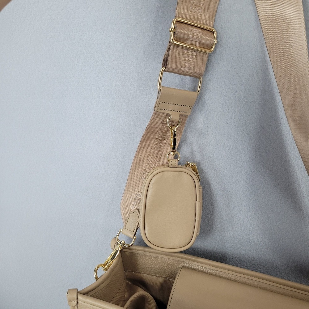 Steve Madden Satchel Bwebber-EL Sandstorm Beige Logo Strap Pouch Bag DT623705 OS - Picture 14 of 16